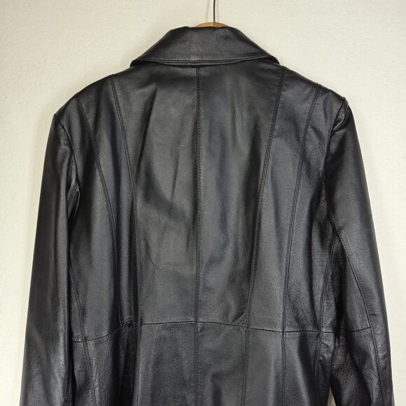 Vtg Colebrook Leather Jacket XL Black Button Designer Soft Party Business - Picture 16 of 16